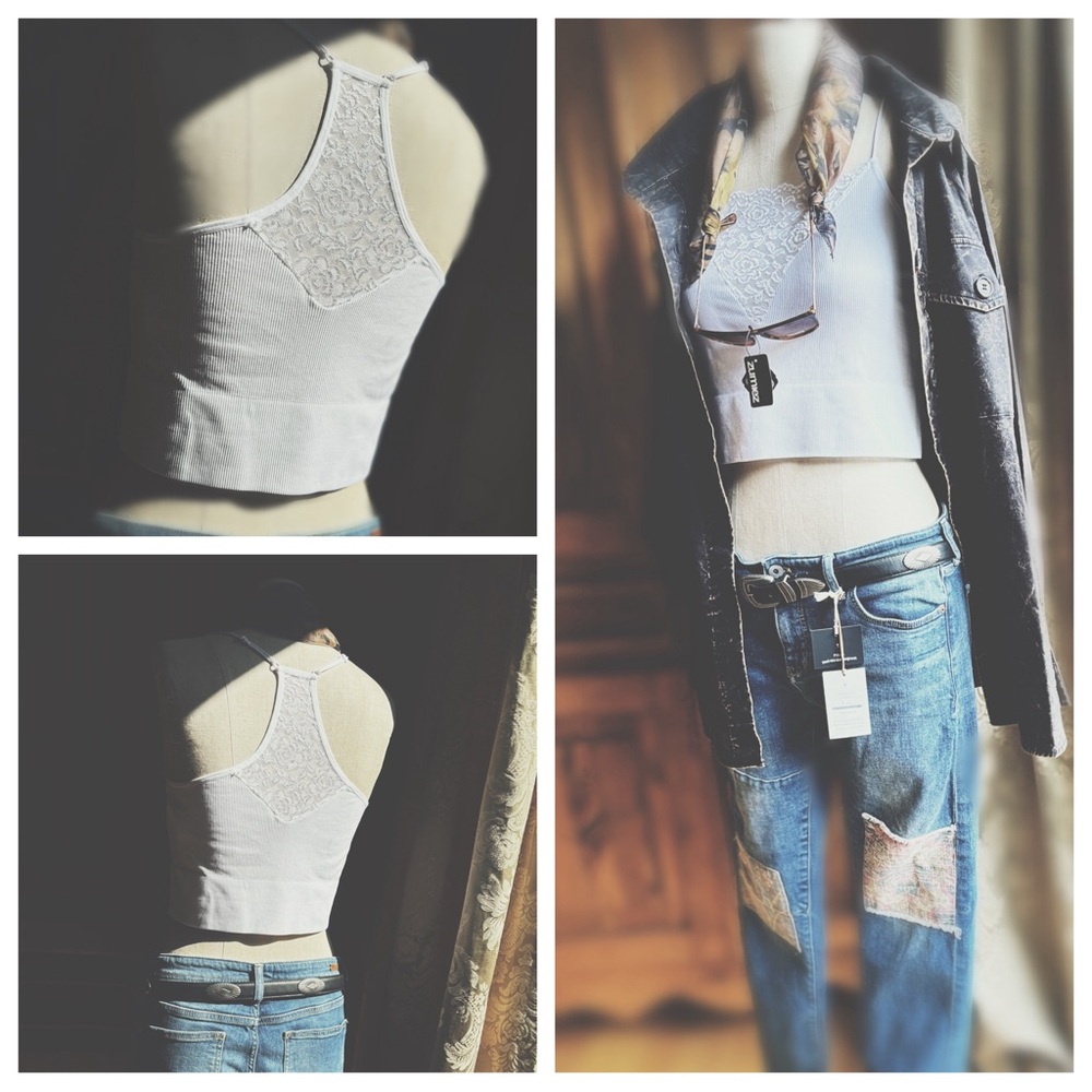 Lace Ribbed Tank - Picture 5 of 10